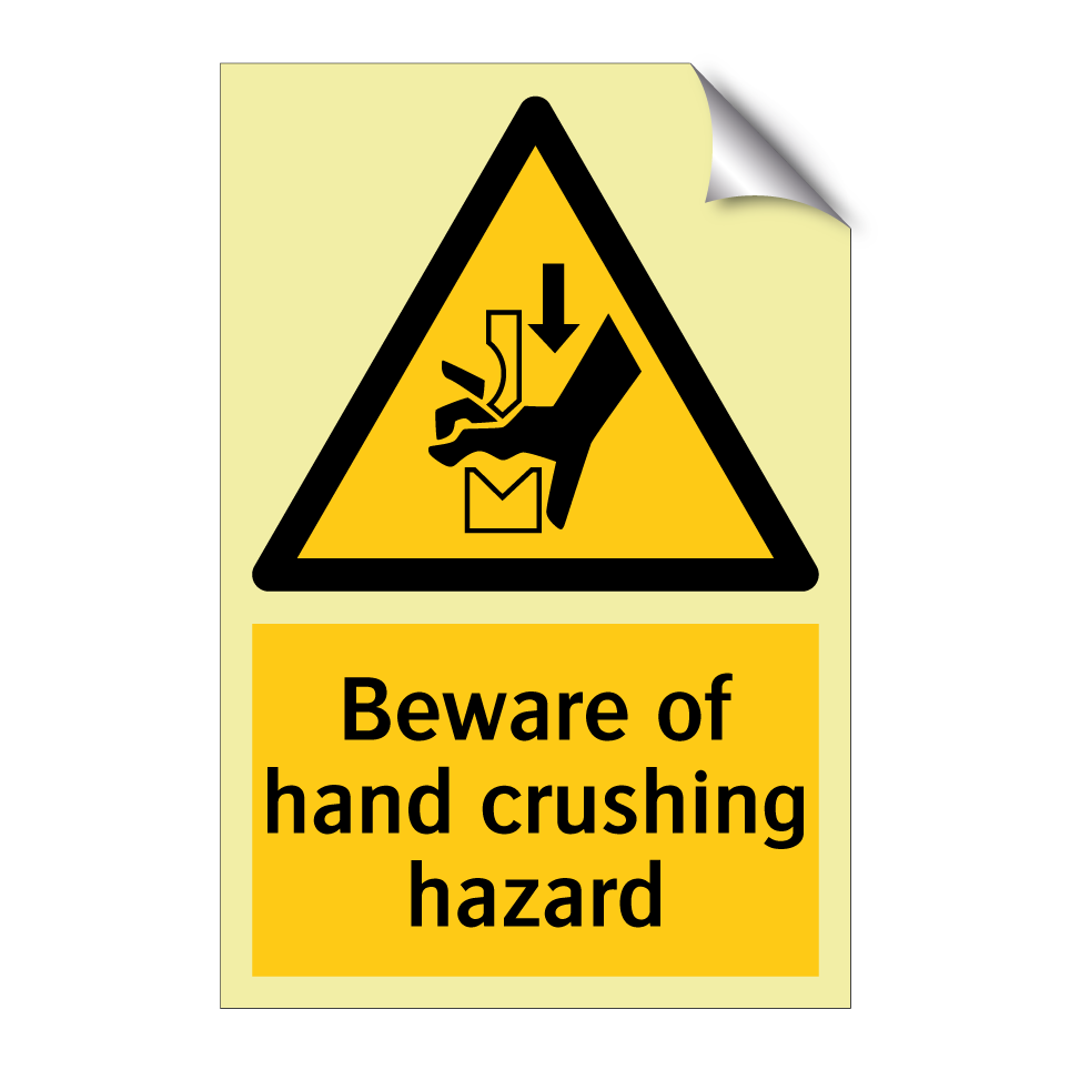 Beware of hand crushing hazard