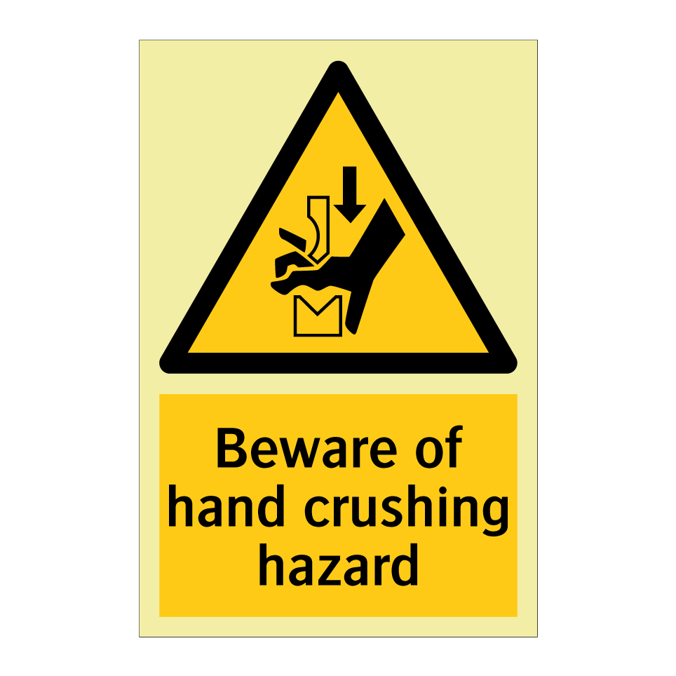 Beware of hand crushing hazard