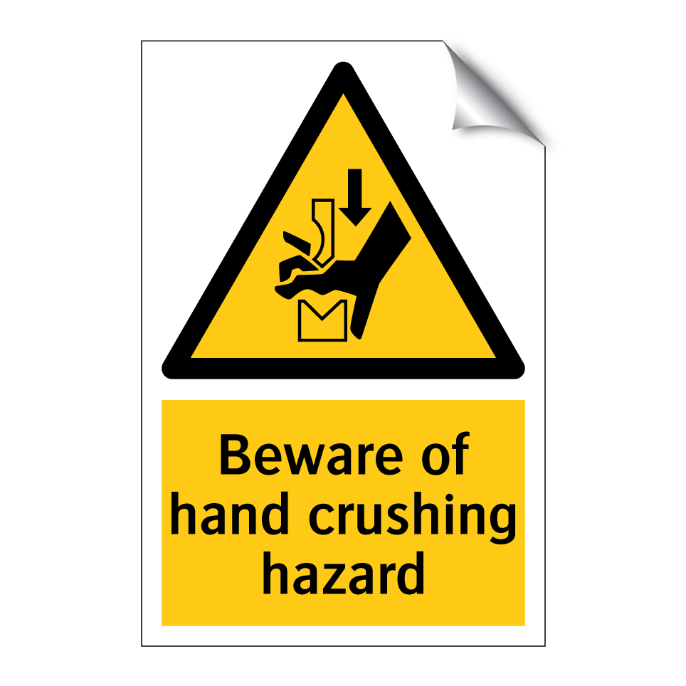 Beware of hand crushing hazard