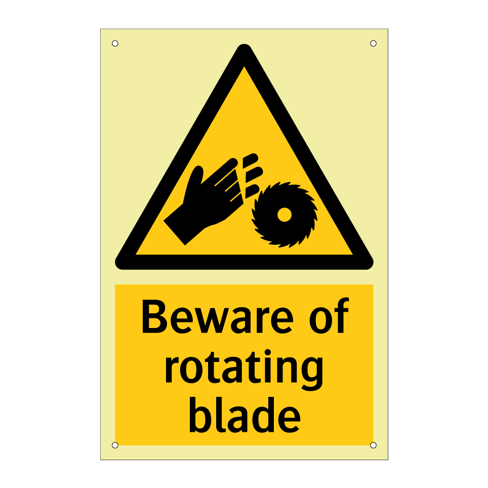 Beware of rotating blade