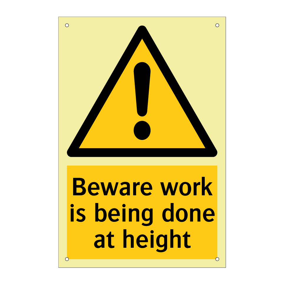 Beware work is being done at height