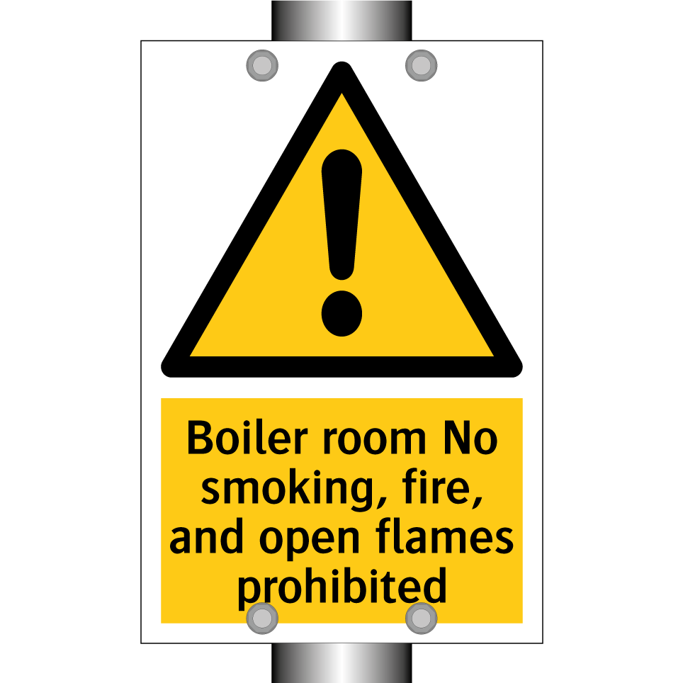 Boiler room No smoking, fire, and open flames prohibited