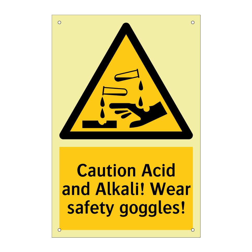 Caution Acid and Alkali! Wear safety goggles!
