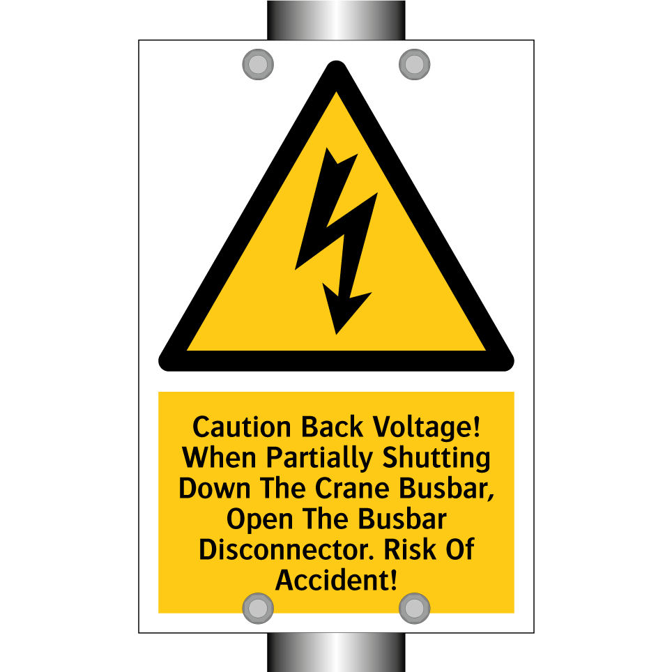 Caution Back Voltage! When Partially Shutting Down The Crane Busbar, Open The Busbar Disconnector. Risk Of Accident!