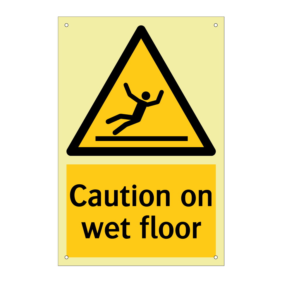Caution on wet floor