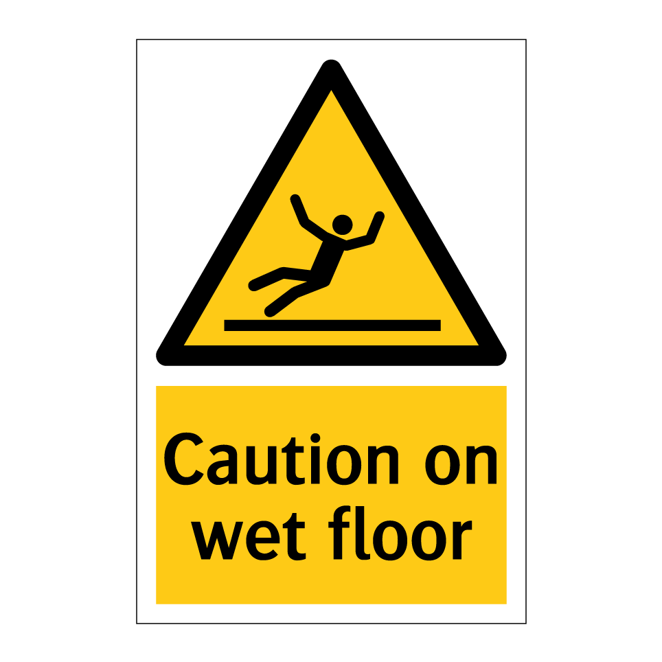 Caution on wet floor