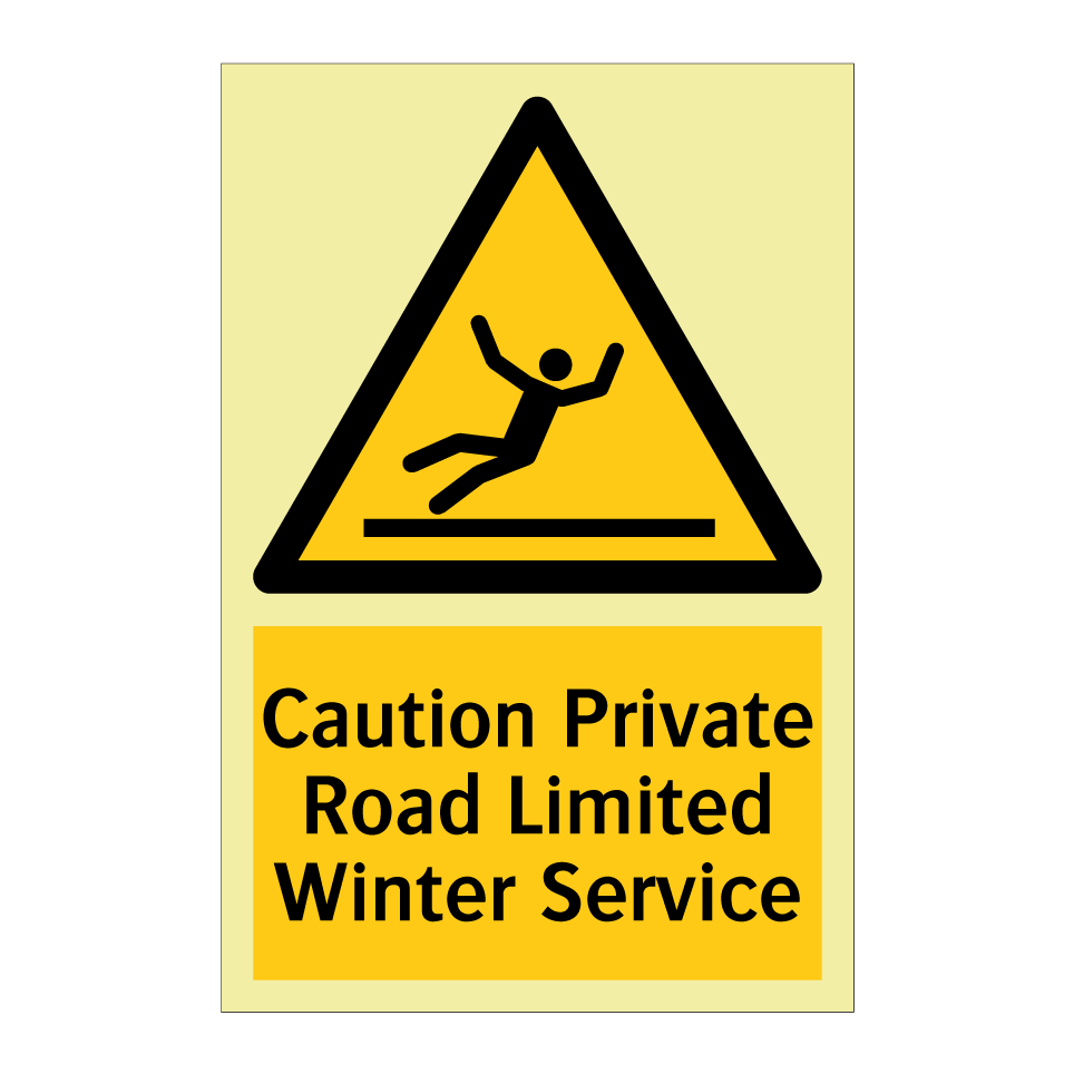 Caution Private Road Limited Winter Service
