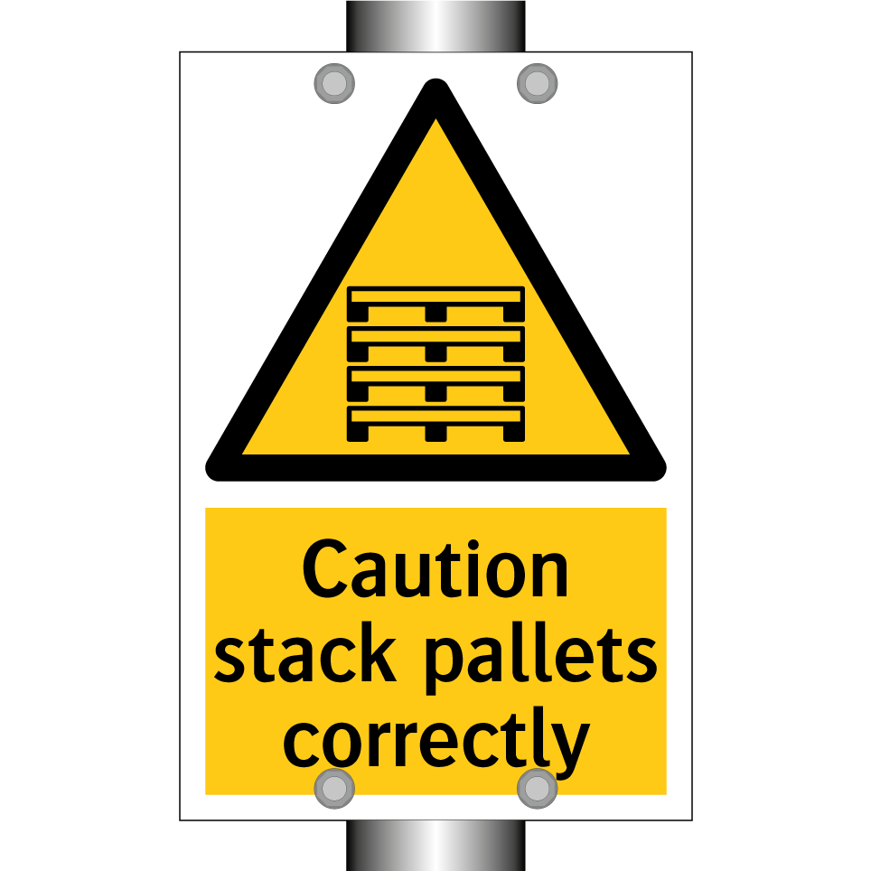 Caution stack pallets correctly
