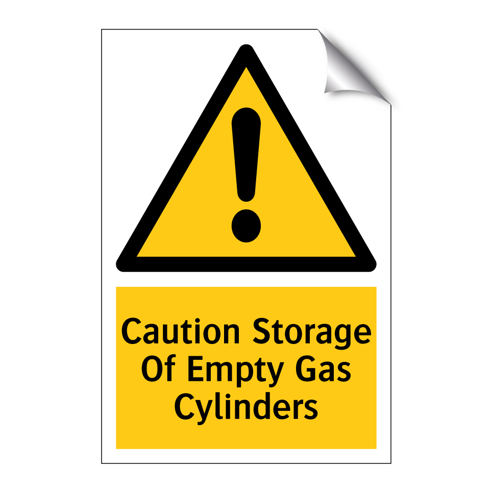 Caution Storage Of Empty Gas Cylinders