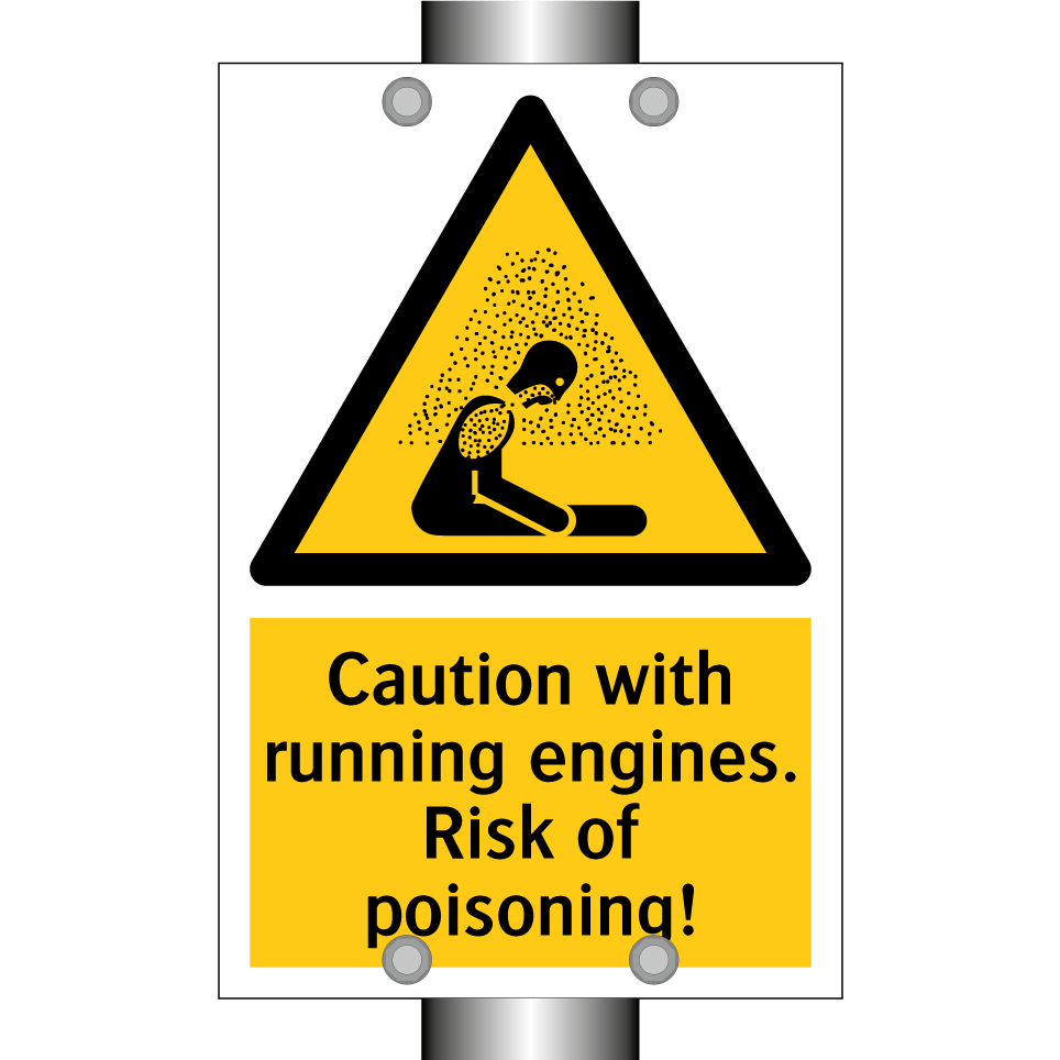 Caution with running engines. Risk of poisoning!