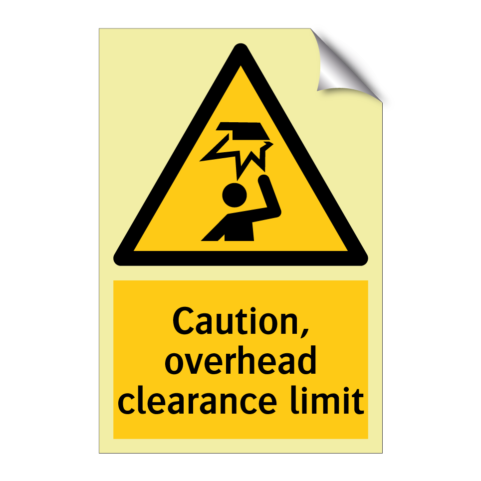 Caution, overhead clearance limit
