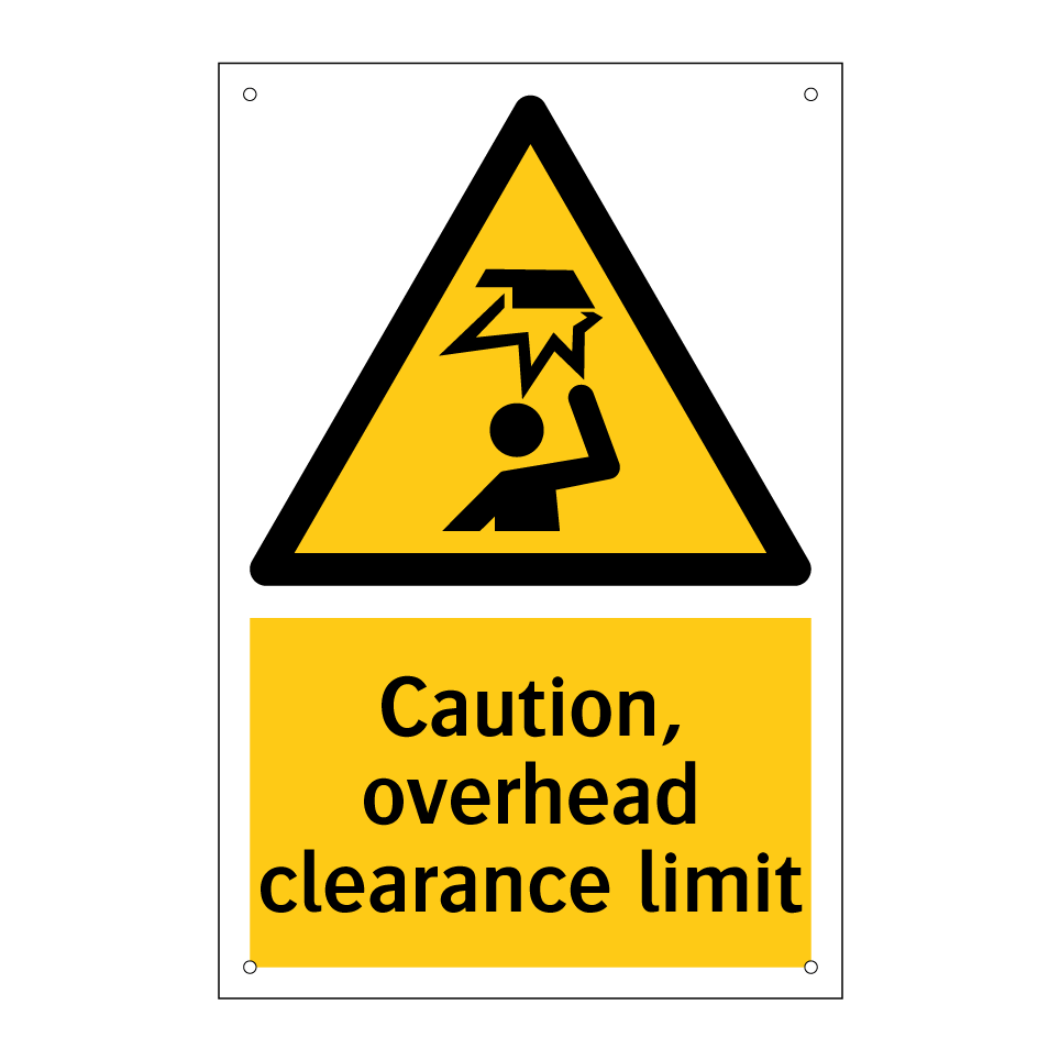 Caution, overhead clearance limit