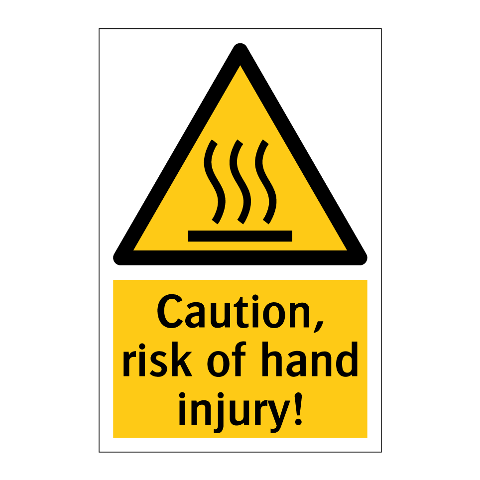Caution, risk of hand injury!