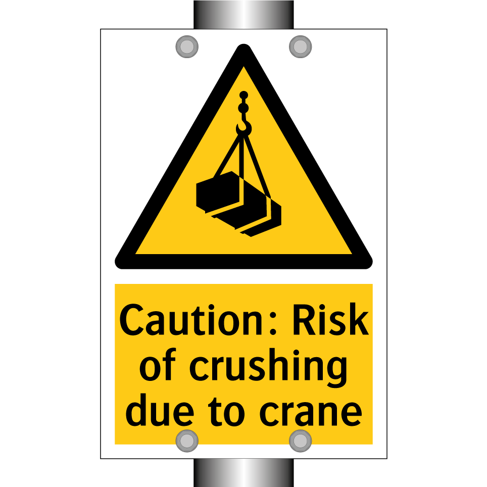 Caution: Risk of crushing due to crane