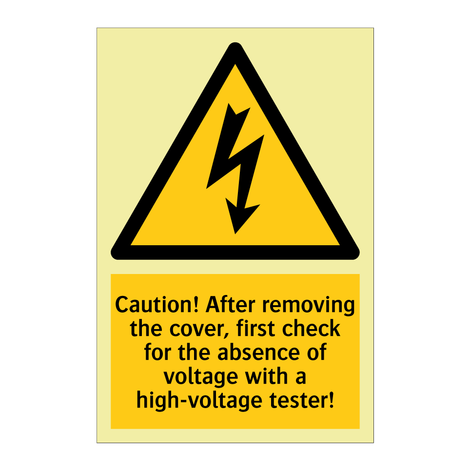 Caution! After removing the cover, first check for the absence of voltage with a high-voltage tester!