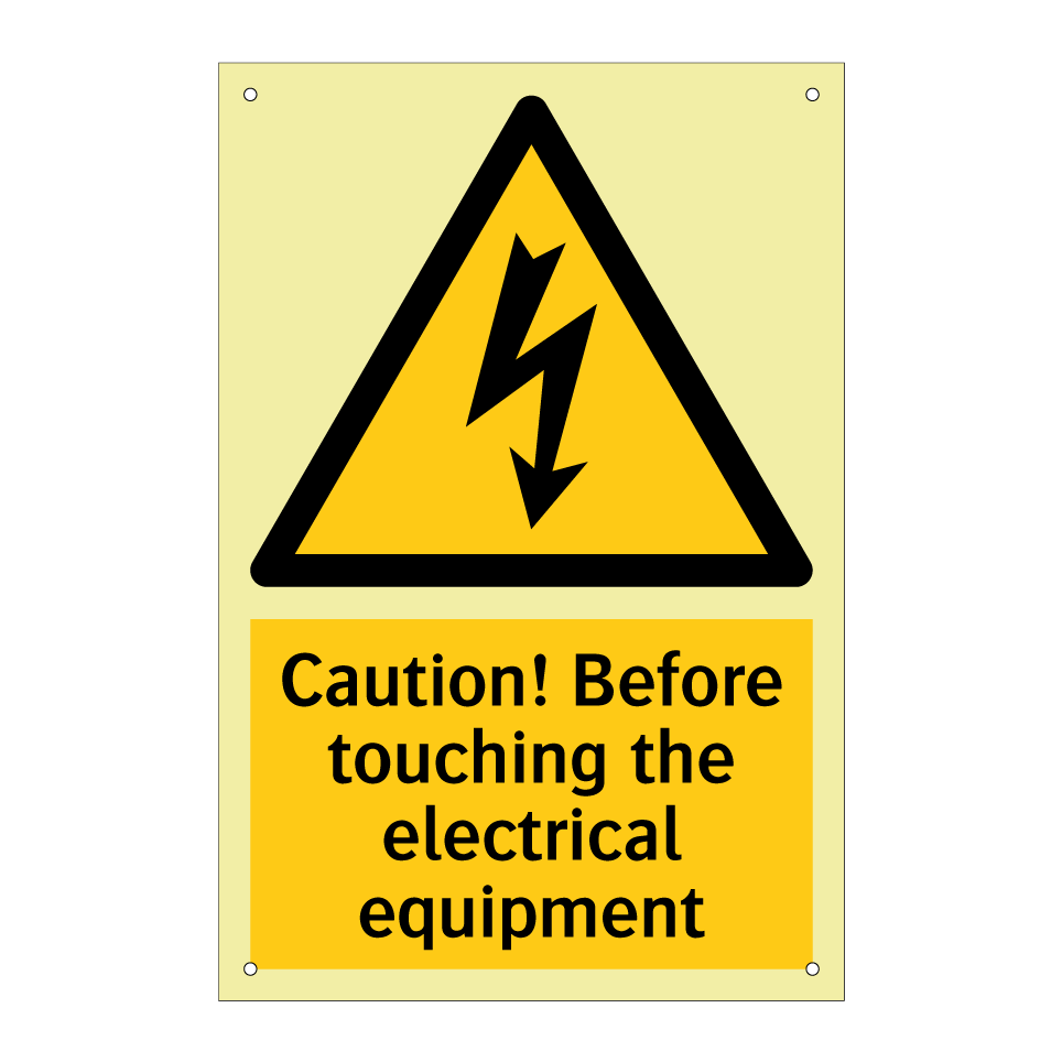 Caution! Before touching the electrical equipment