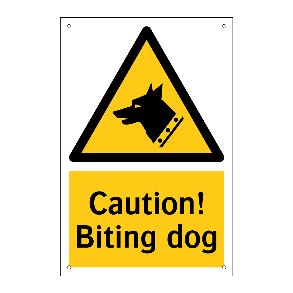 Caution! Biting dog