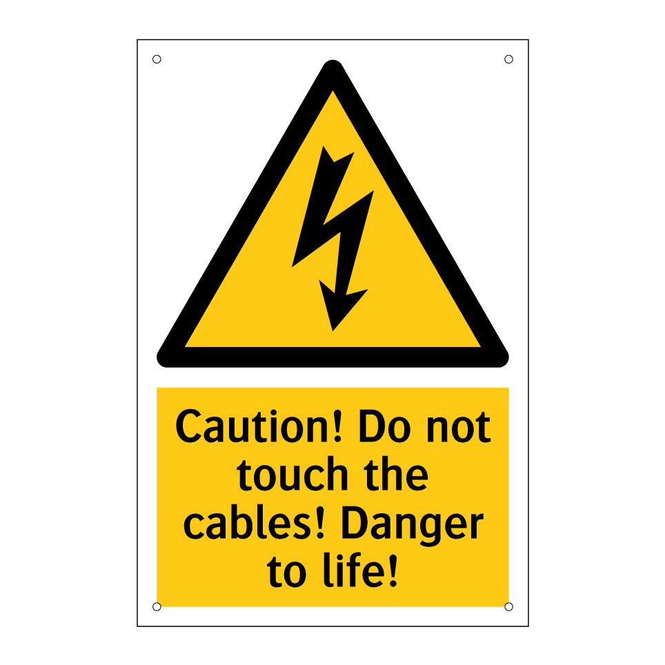 Caution! Do not touch the cables! Danger to life!