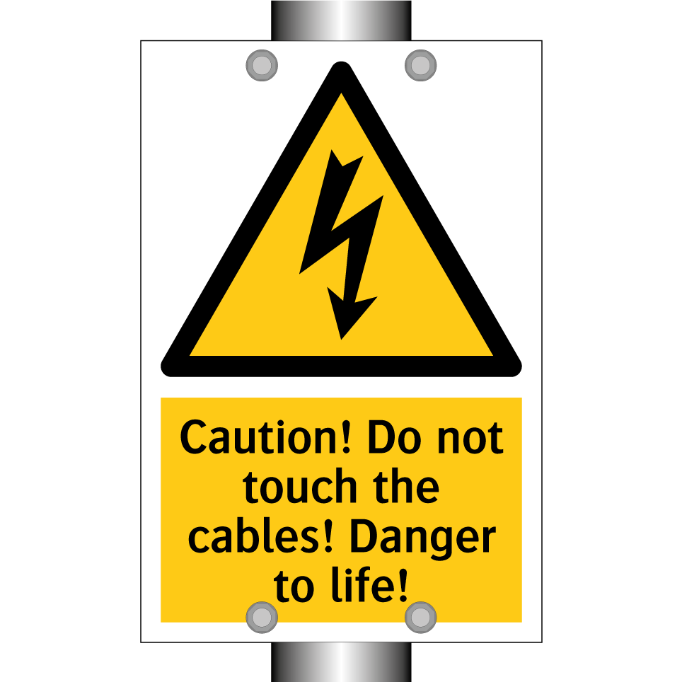 Caution! Do not touch the cables! Danger to life!