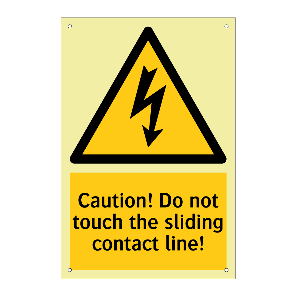 Caution! Do not touch the sliding contact line!