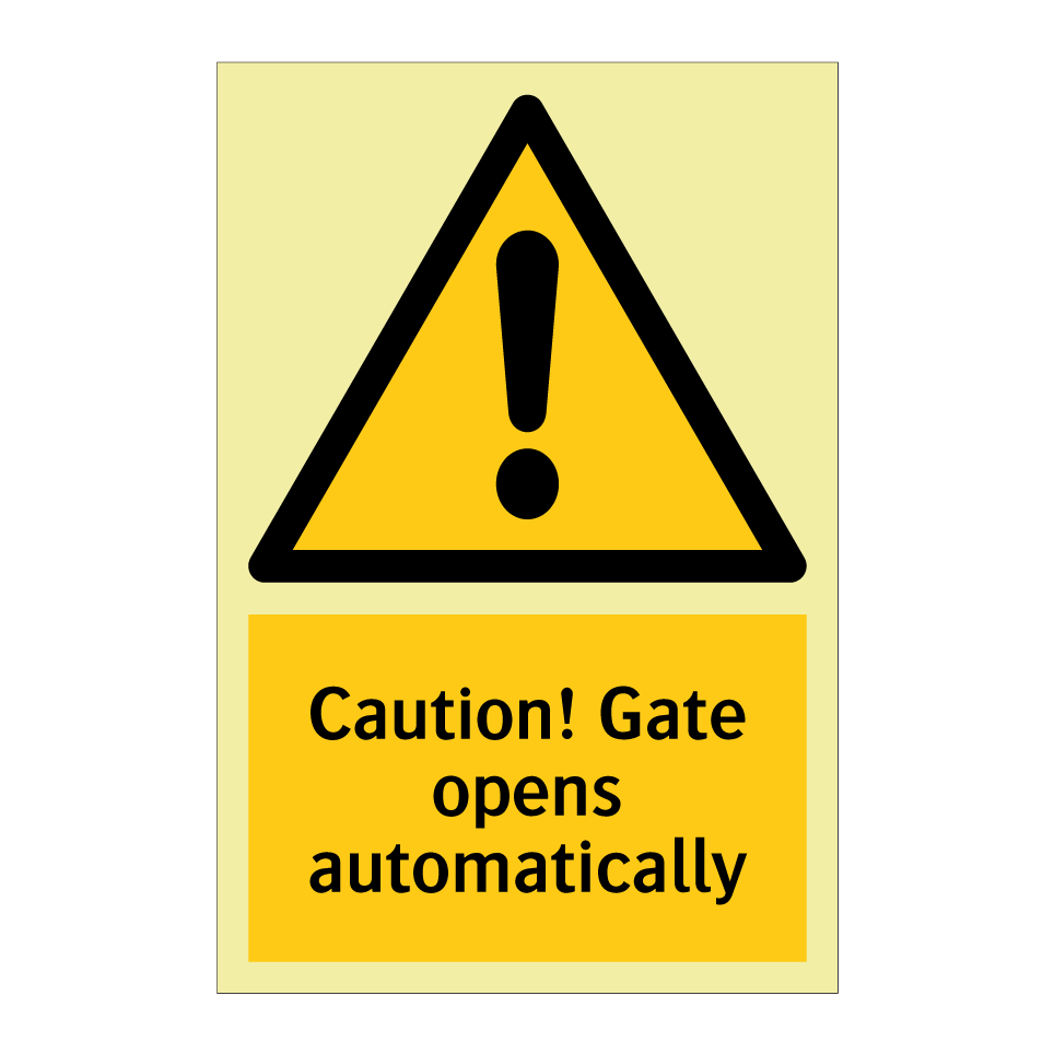 Caution! Gate opens automatically