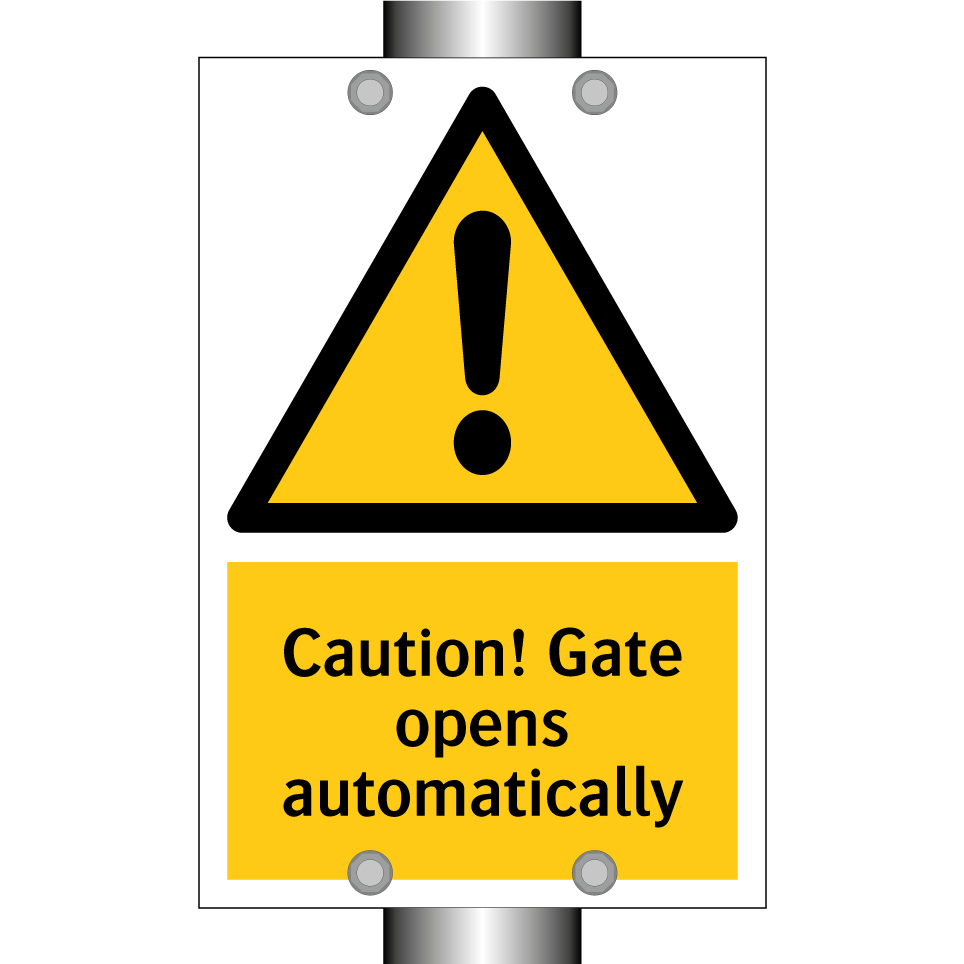 Caution! Gate opens automatically