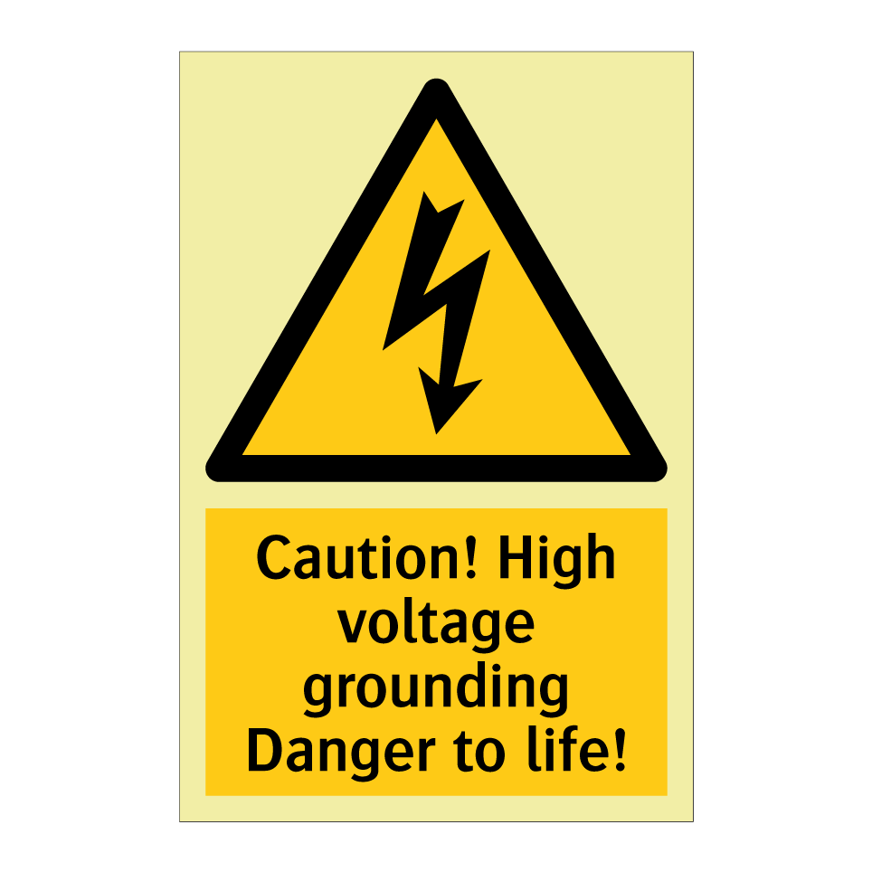 Caution! High voltage grounding Danger to life!