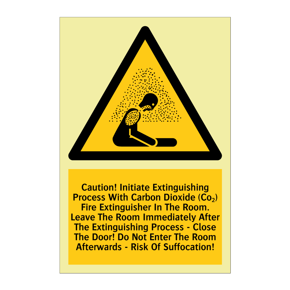 Caution! Initiate Extinguishing Process With Carbon Dioxide (Co₂) Fire Extinguisher In The Room. Leave The Room Immediately After The Extinguishing Process - Close The Door! Do Not Enter The Room Afterwards - Risk Of Suffocation!