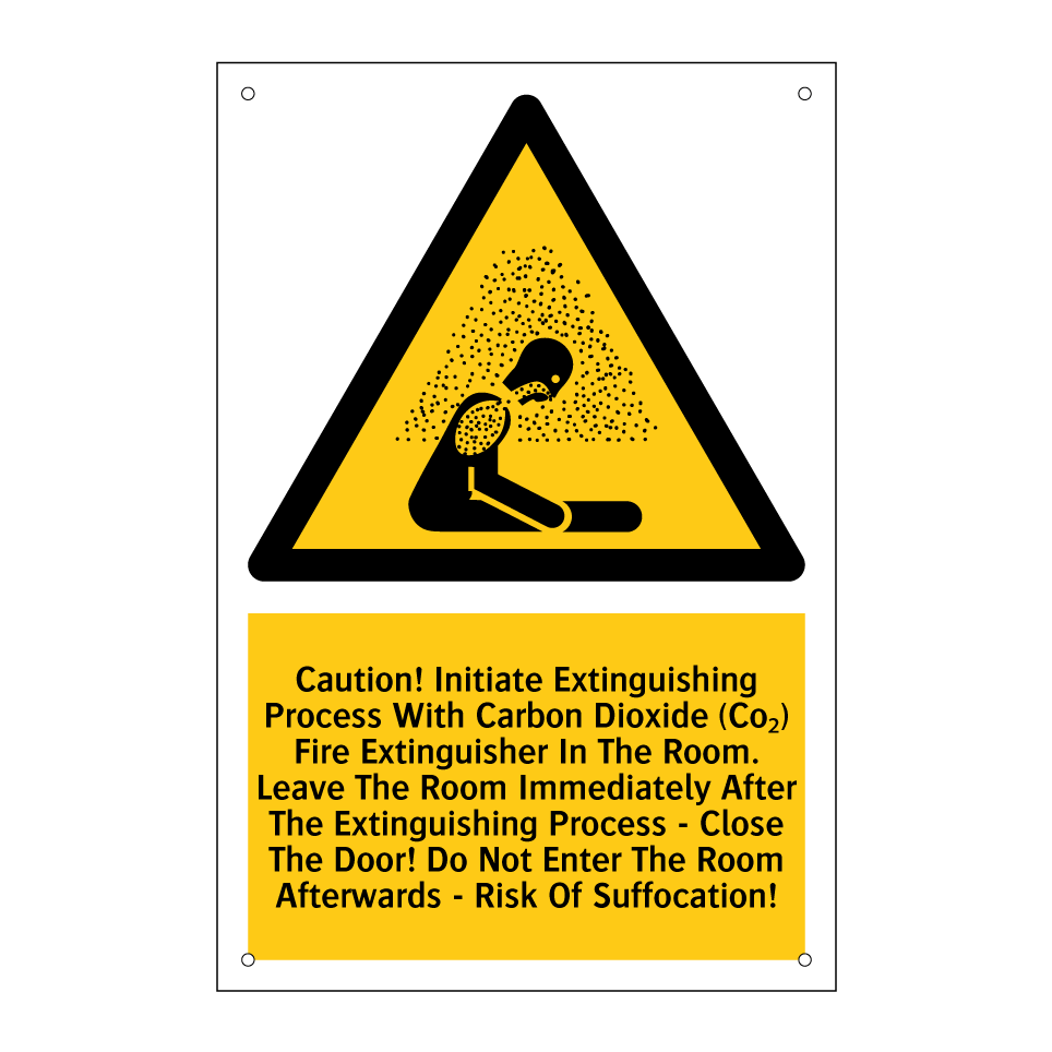 Caution! Initiate Extinguishing Process With Carbon Dioxide (Co₂) Fire Extinguisher In The Room. Leave The Room Immediately After The Extinguishing Process - Close The Door! Do Not Enter The Room Afterwards - Risk Of Suffocation!