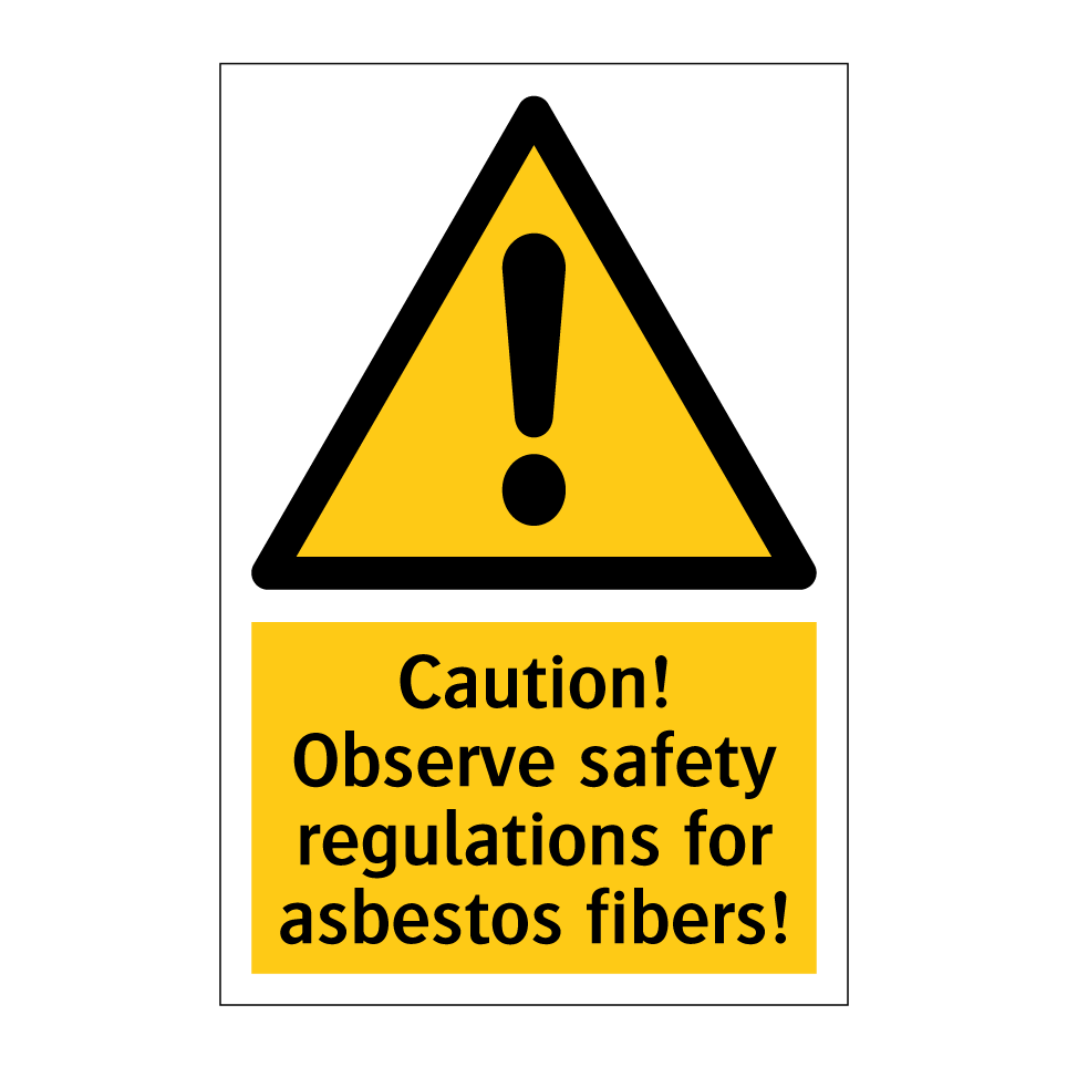 Caution! Observe safety regulations for asbestos fibers!