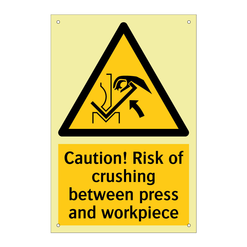 Caution! Risk of crushing between press and workpiece