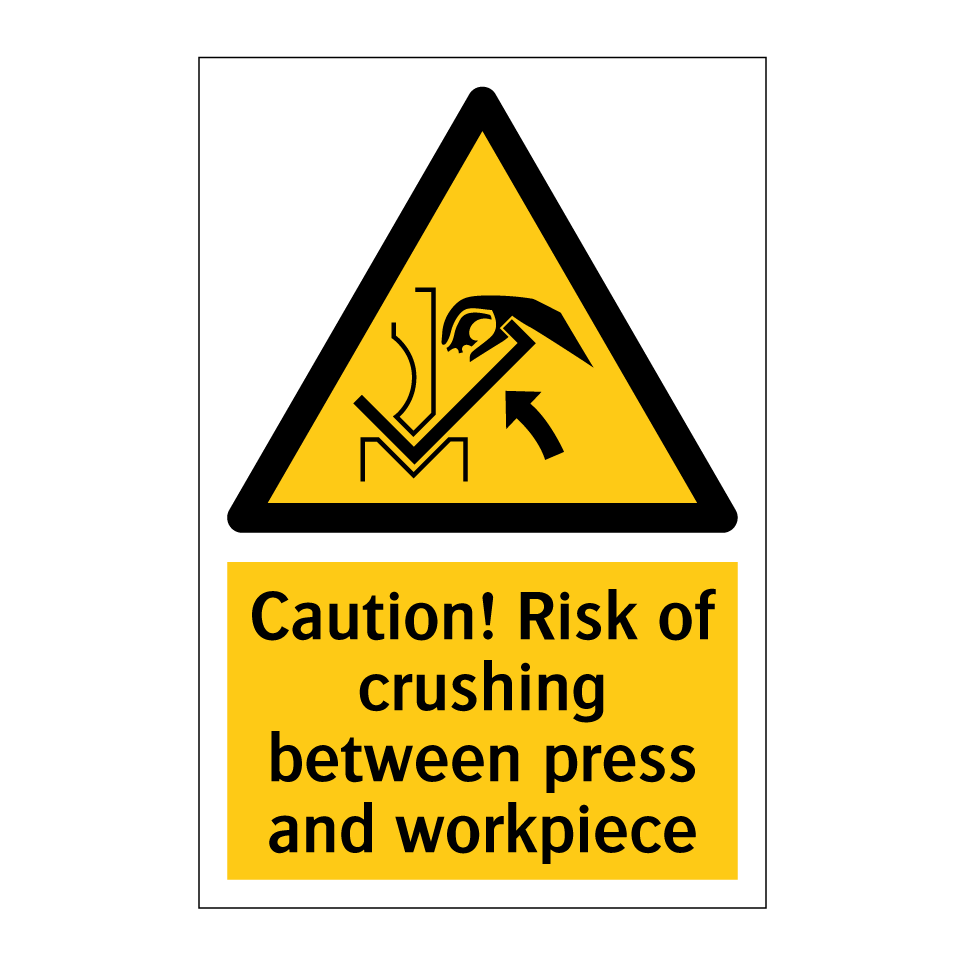 Caution! Risk of crushing between press and workpiece