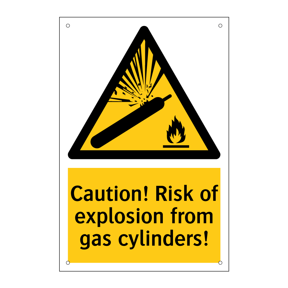 Caution! Risk of explosion from gas cylinders!