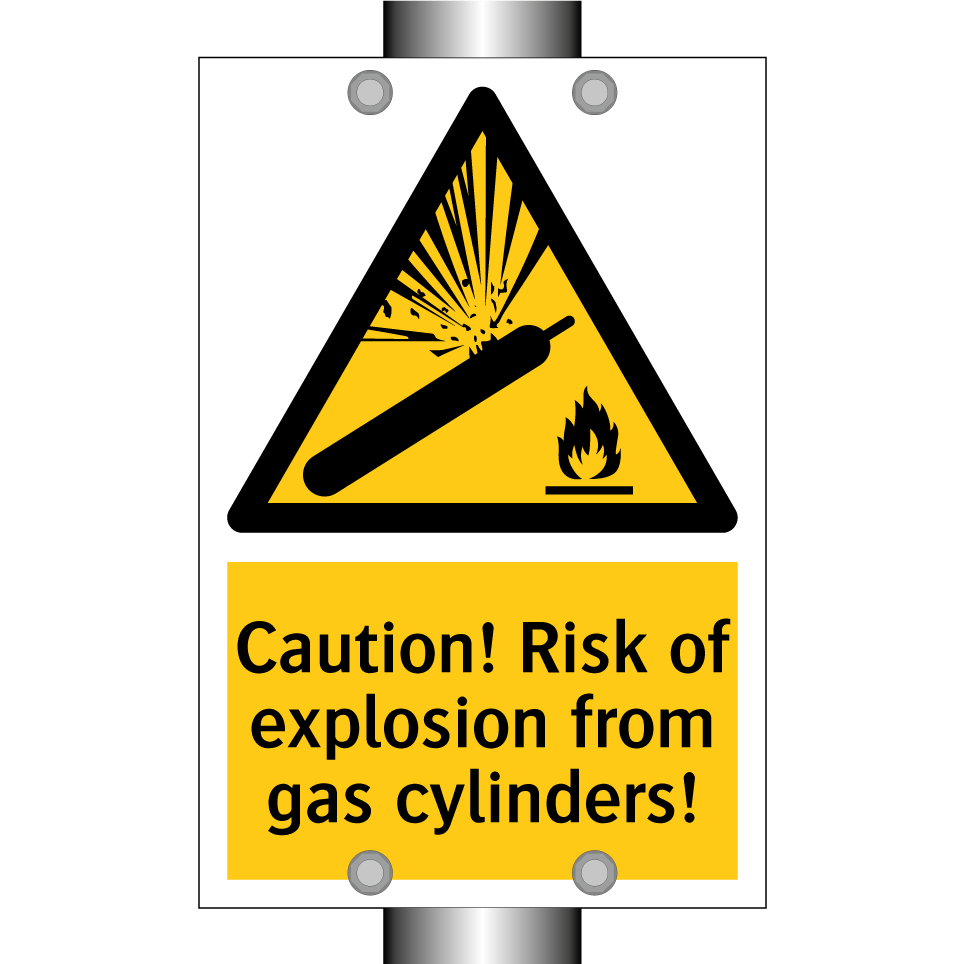 Caution! Risk of explosion from gas cylinders!