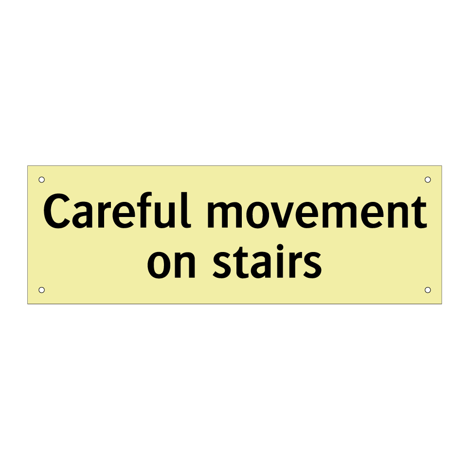 Careful movement on stairs