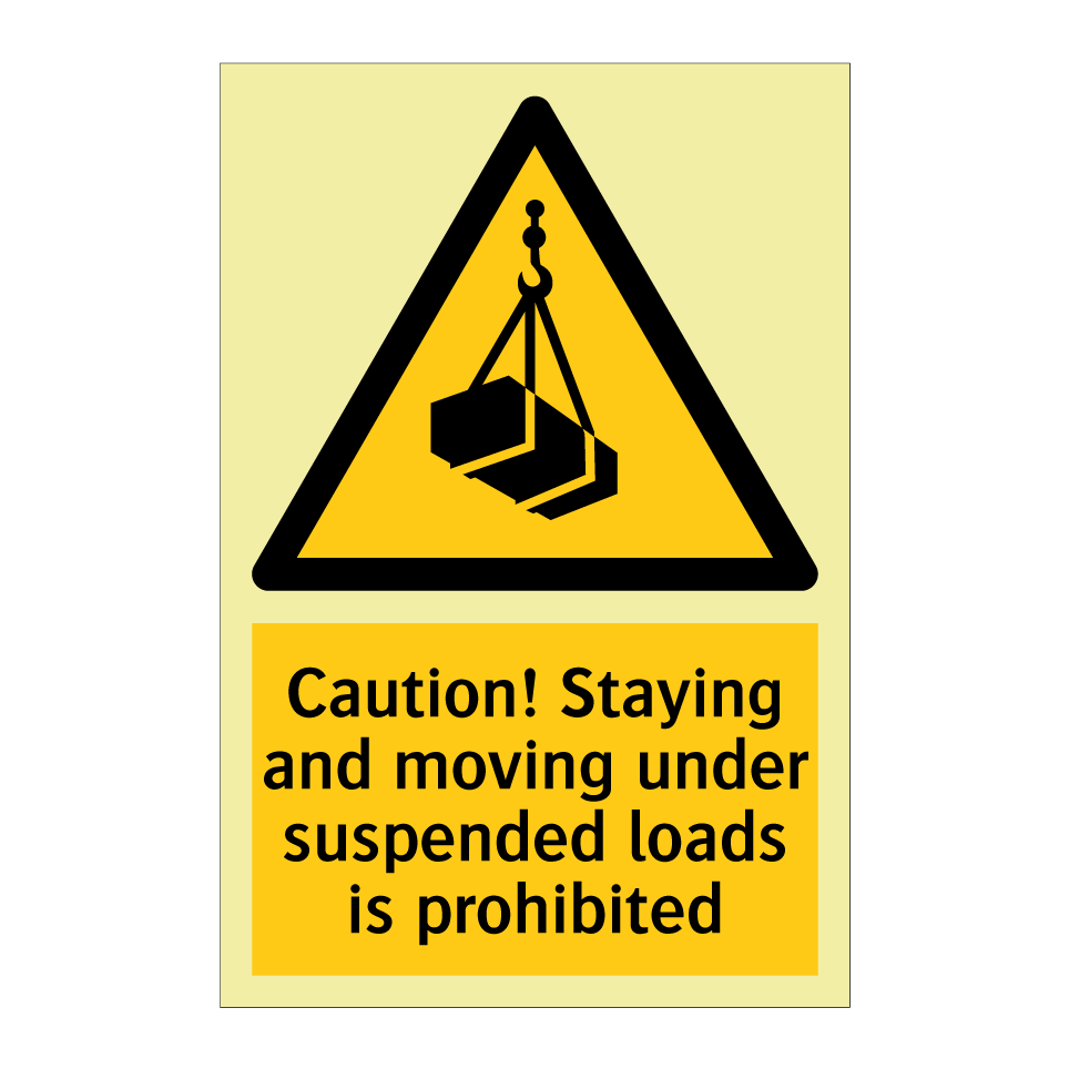 Caution! Staying and moving under suspended loads is prohibited