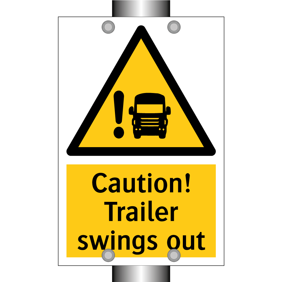 Caution! Trailer swings out