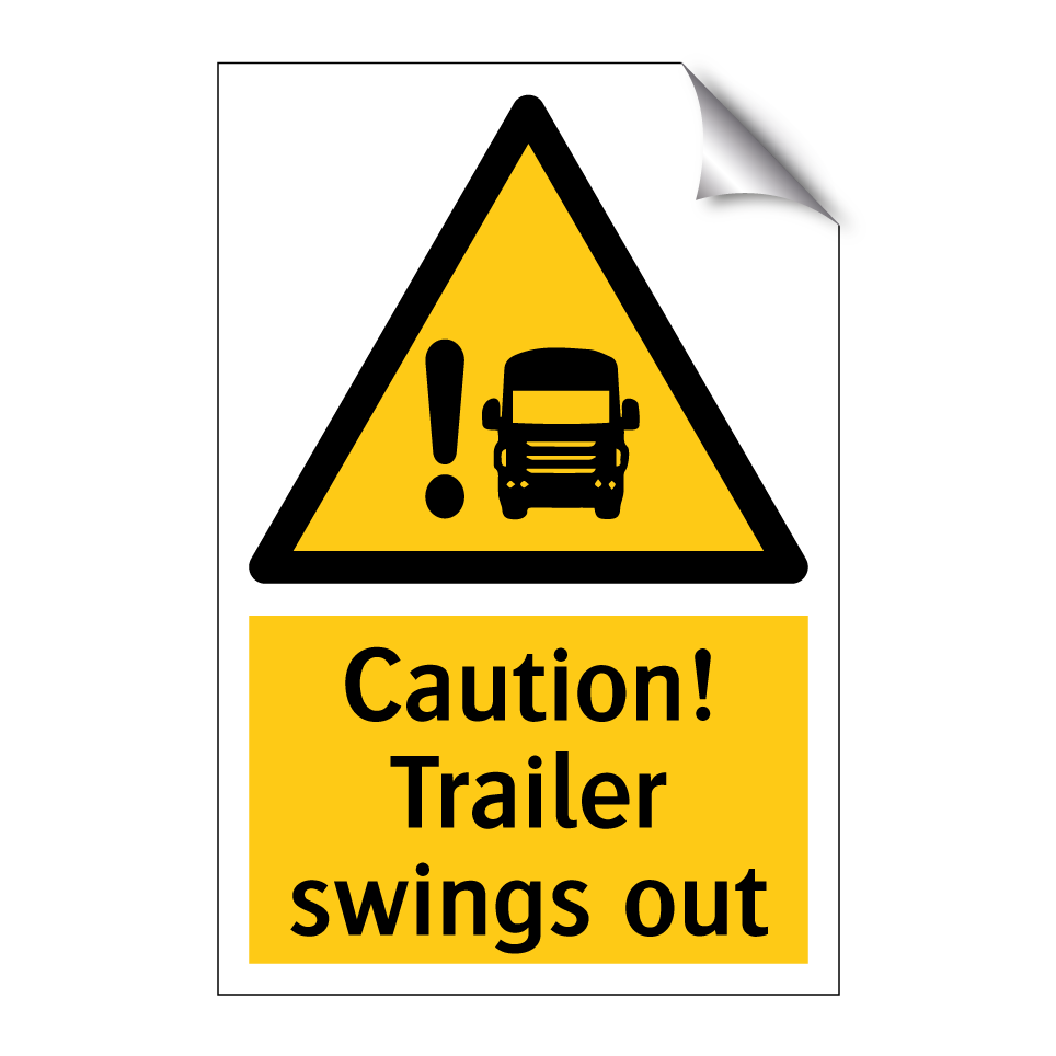 Caution! Trailer swings out