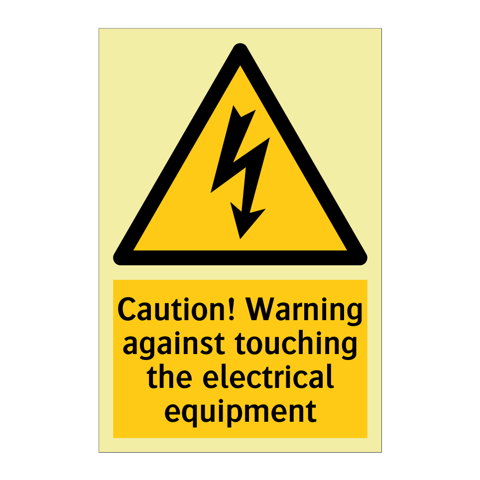 Caution! Warning against touching the electrical equipment