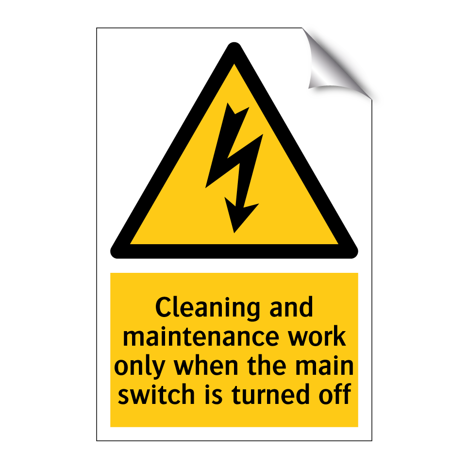 Cleaning and maintenance work only when the main switch is turned off
