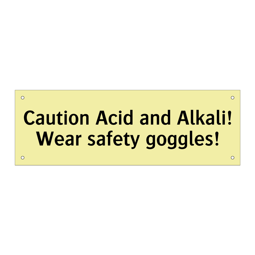 Caution Acid and Alkali! Wear safety goggles!