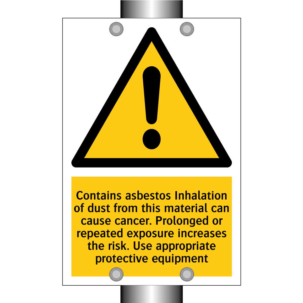 Contains asbestos Inhalation of dust from this material can cause cancer. Prolonged or repeated exposure increases the risk. Use appropriate protective equipment