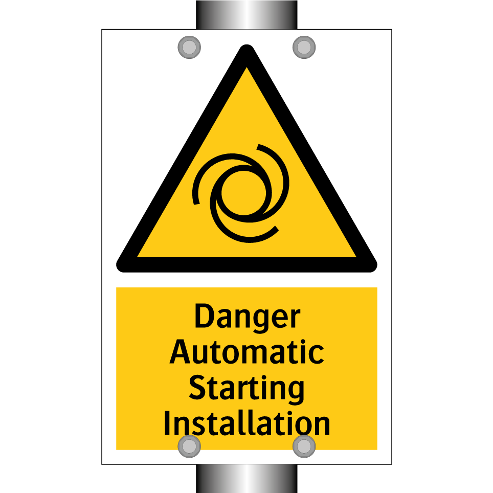 Danger Automatic Starting Installation