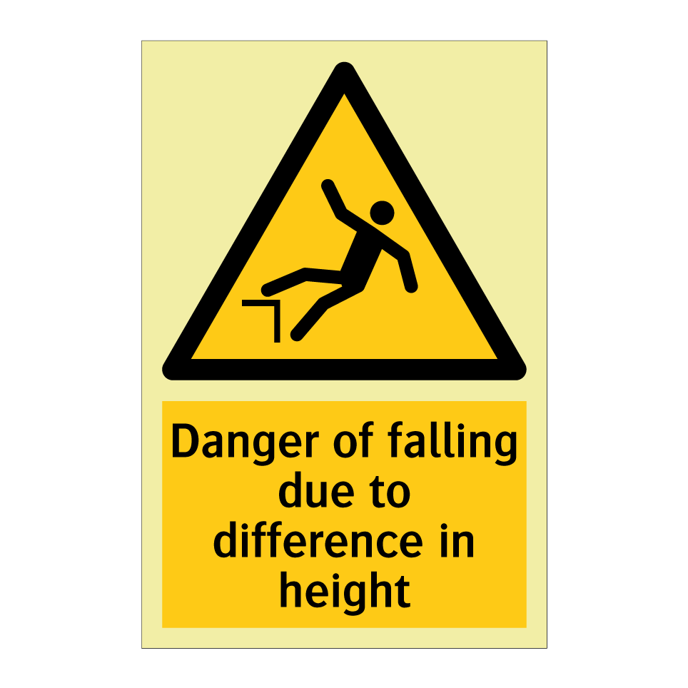 Danger of falling due to difference in height