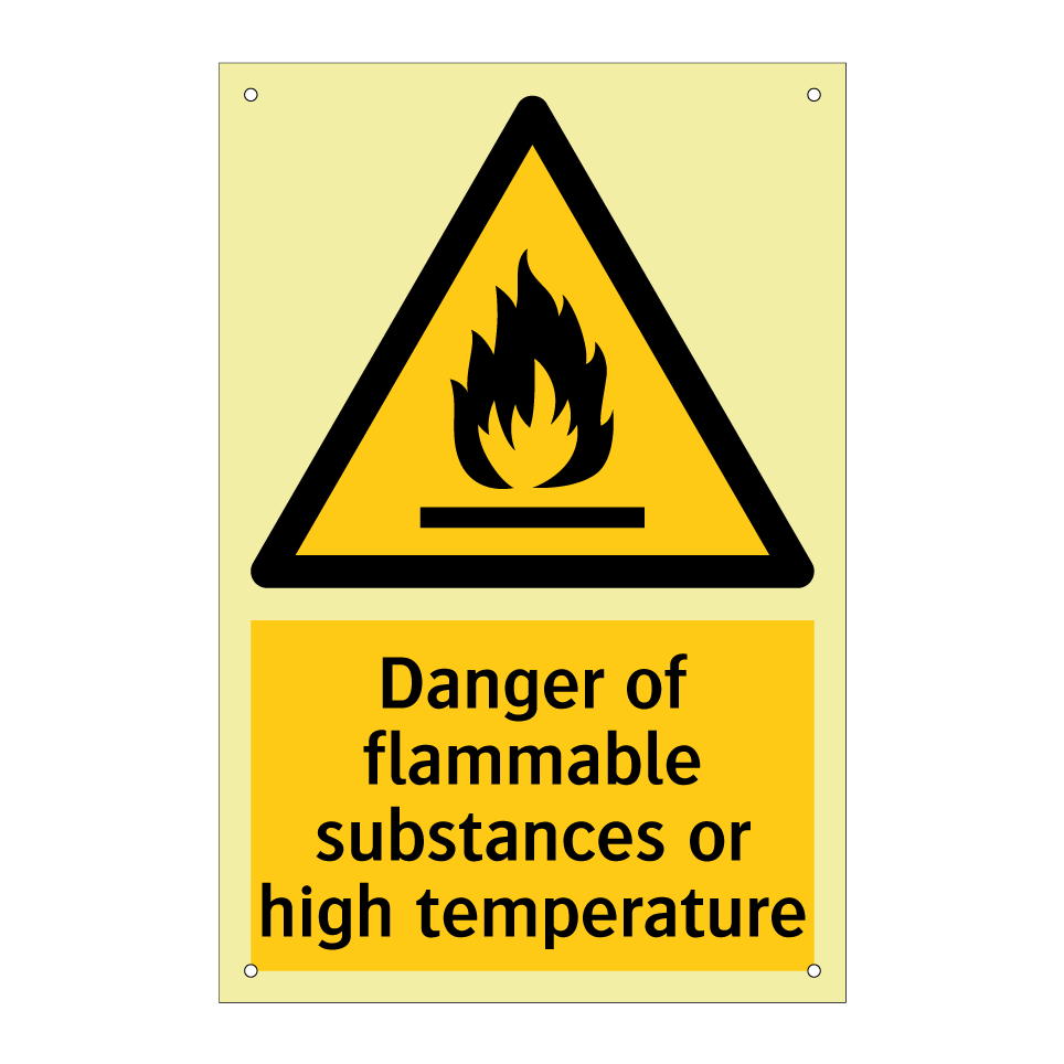 Danger of flammable substances or high temperature