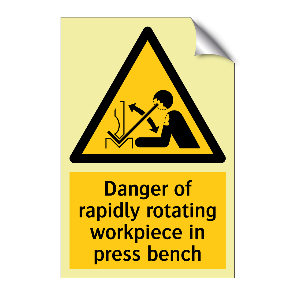 Danger of rapidly rotating workpiece in press bench