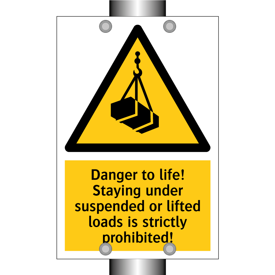 Danger to life! Staying under suspended or lifted loads is strictly prohibited!