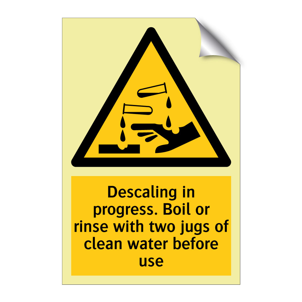 Descaling in progress. Boil or rinse with two jugs of clean water before use
