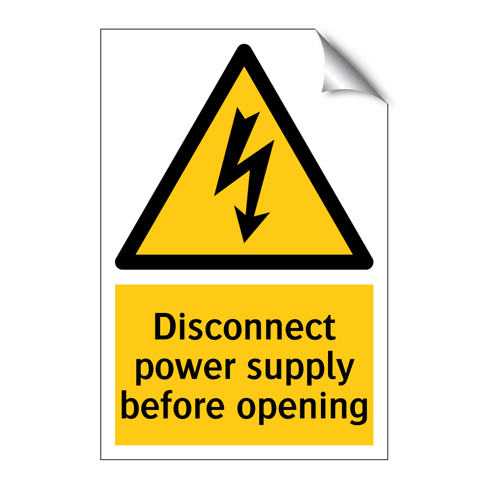Disconnect power supply before opening