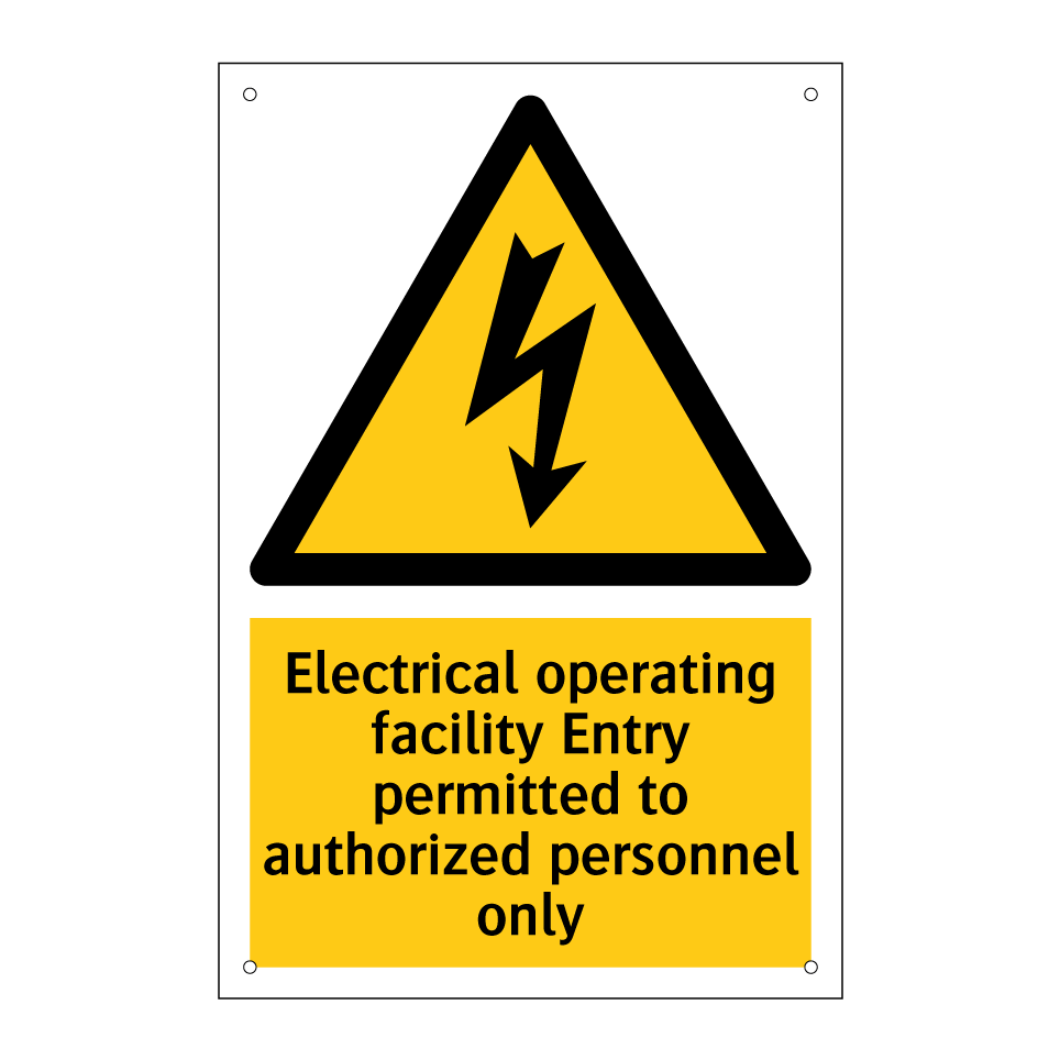 Electrical operating facility Entry permitted to authorized personnel only